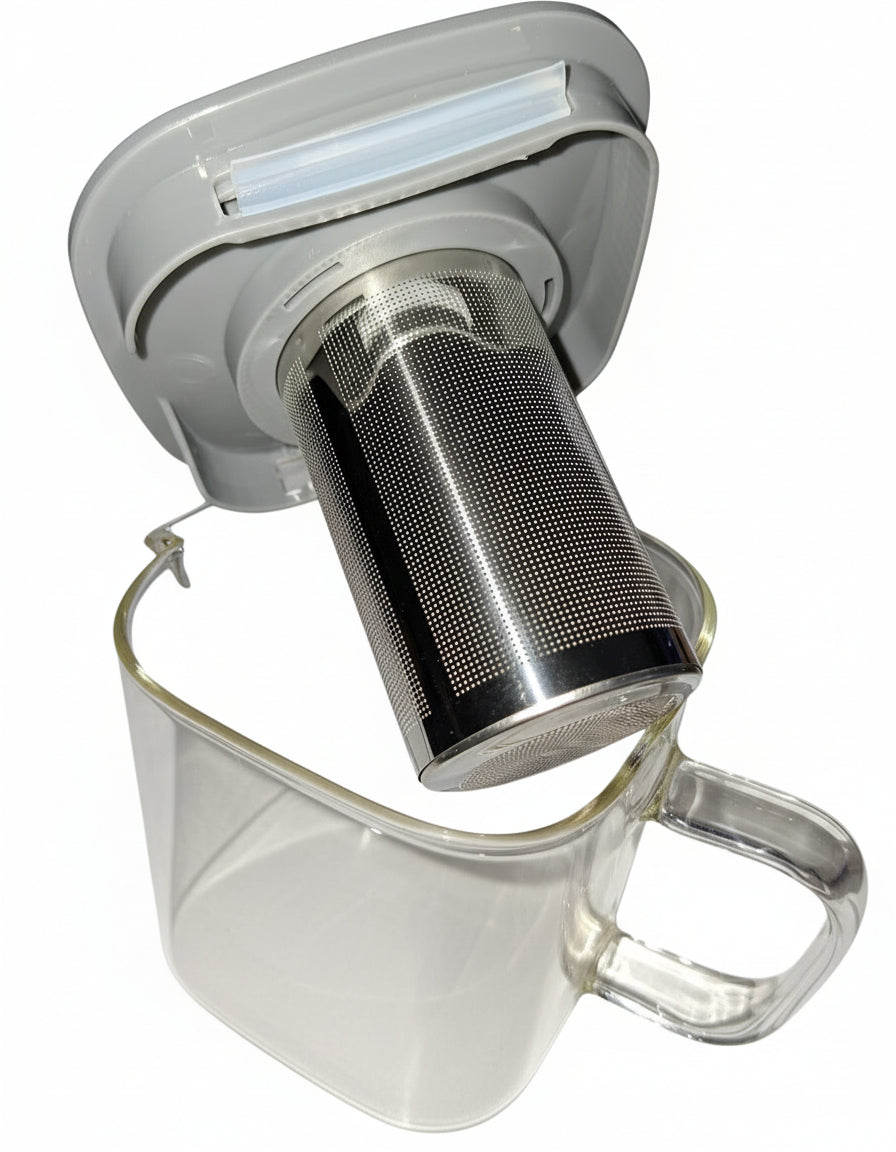 Glas-Teekanne 500 ml mit Edelstahl-Teesieb – Perfekt für losen Tee - Neuware
