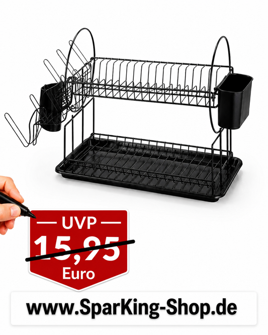 WENKO Geschirrabtropfer Premium Duo Schwarz