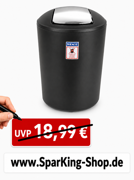 Wenko Mülleimer „Brazil“ 6,5 Liter – Modernes Design für Bad & Haushalt