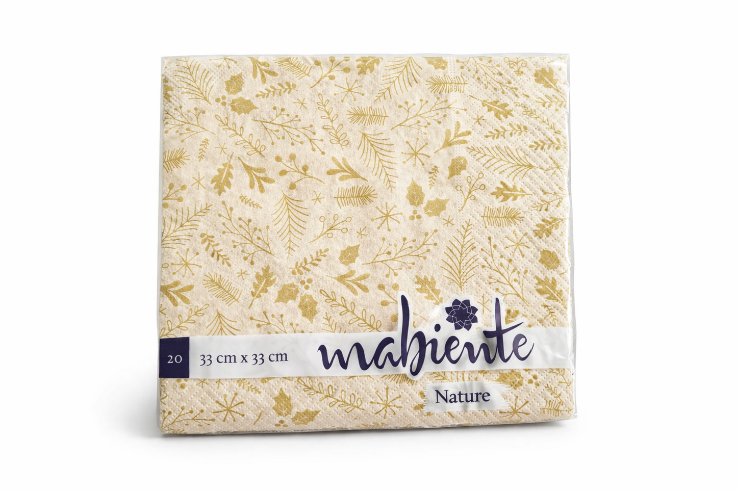 Servietten 33x33 cm Gold – Mabiente Nature Papierservietten 20 Stück, Nachhaltig & Elegant