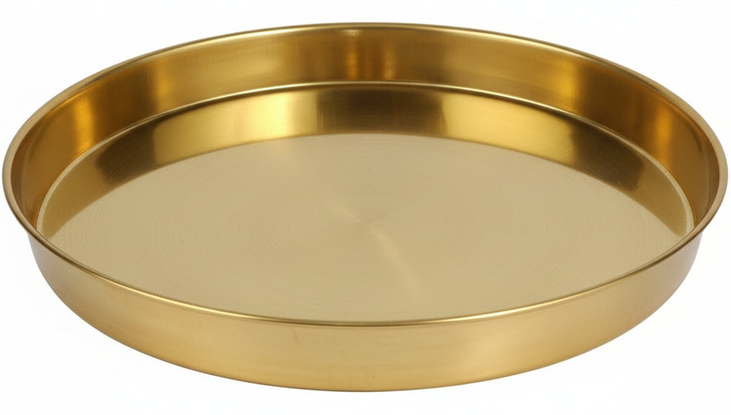 Goldenes Tablett aus Metall – ca. 30 cm | Stilvolle Deko & Servierhilfe
