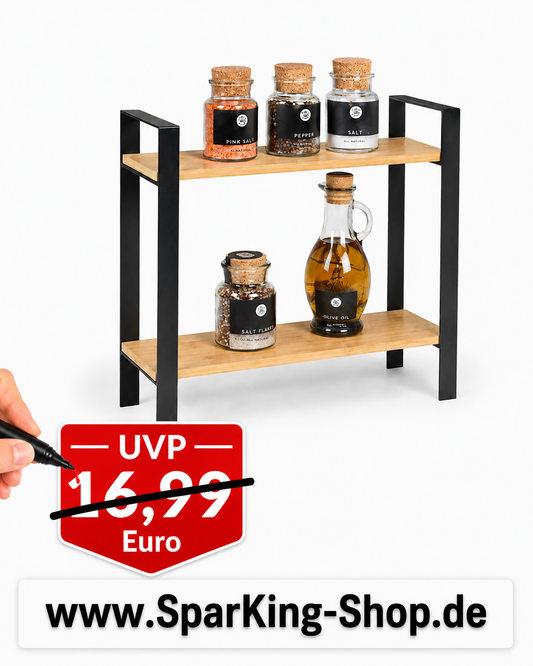 WENKO Küchenregal Lou – Modernes Bambus Regal für mehr Ordnung & Stil in deiner Küche