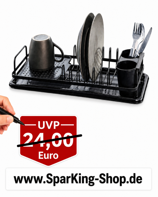 WENKO Geschirrabtropfer Drip Schwarz