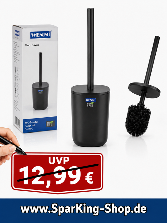 Wenko WC-Garnitur Davos Schwarz Matt