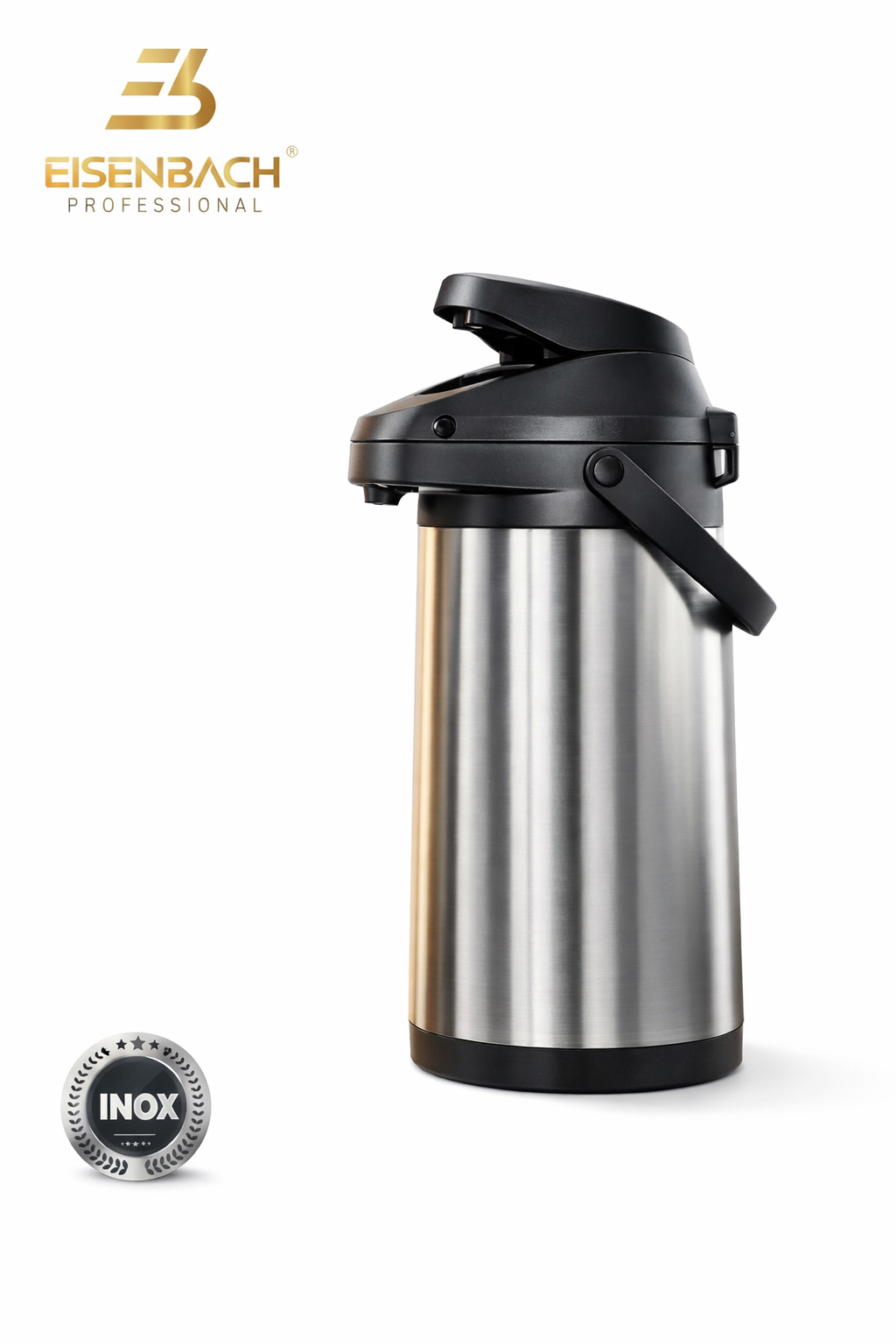 Edelstahl Pumpkanne 2,5 Liter – Thermoskanne für Kaffee & Tee (INOX)