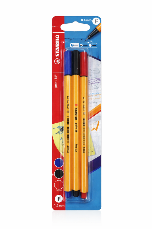 STABILO point 88 Fineliner Set 3 Farben
