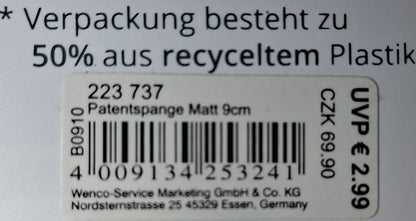 Mibella Patentspange matt 9cm - Original Neuware