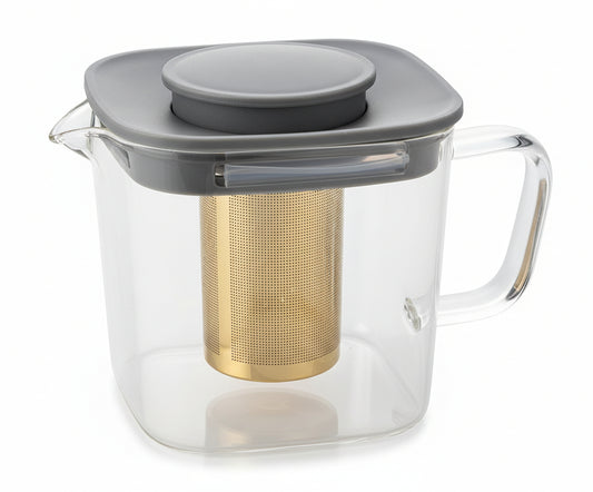 Glas-Teekanne 500 ml mit Edelstahl-Teesieb – Perfekt für losen Tee