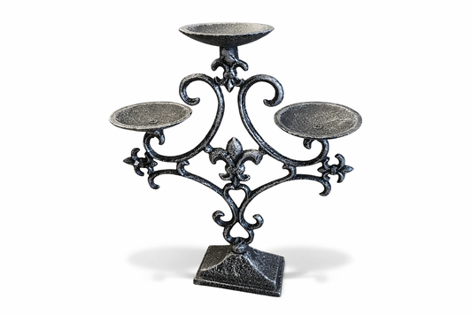Relaxdays Kerzenständer 3‑armig Kerzenhalter – Vintage Kerzenleuchter aus robustem Gusseisen