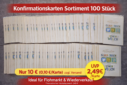 Konfirmationskarten 100 Stück sortenrein – Großhandel Konvolut – nur 0,10 € pro Karte – ideal für Wiederverkauf & Flohmarkt