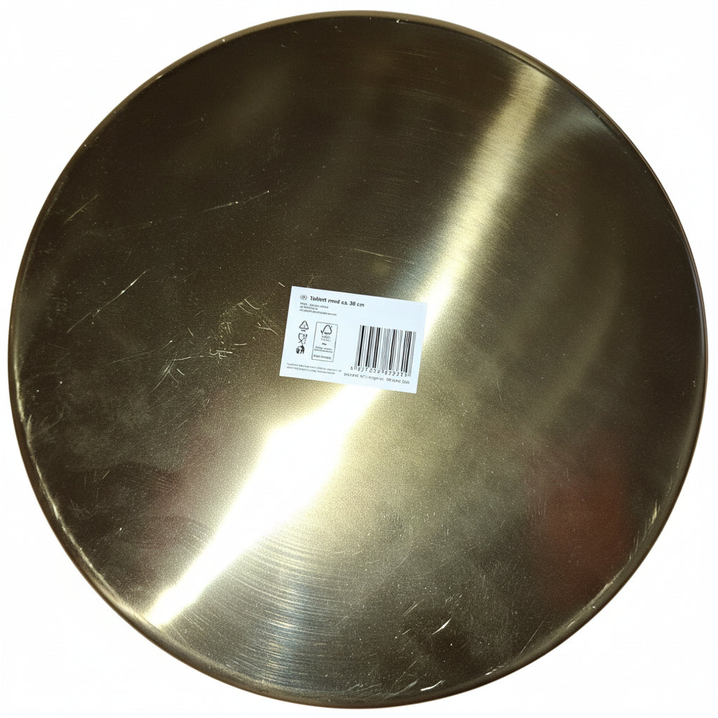 Goldenes Tablett aus Metall – ca. 30 cm | Stilvolle Deko & Servierhilfe