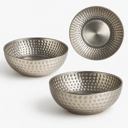 Hochwertiges Edelstahl-Set – Obstschale & Platzteller für stilvolles Servieren