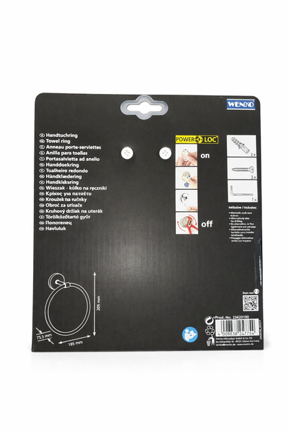 Wenko Power-Loc® Handtuchring – Bohren frei, extra starker Halt