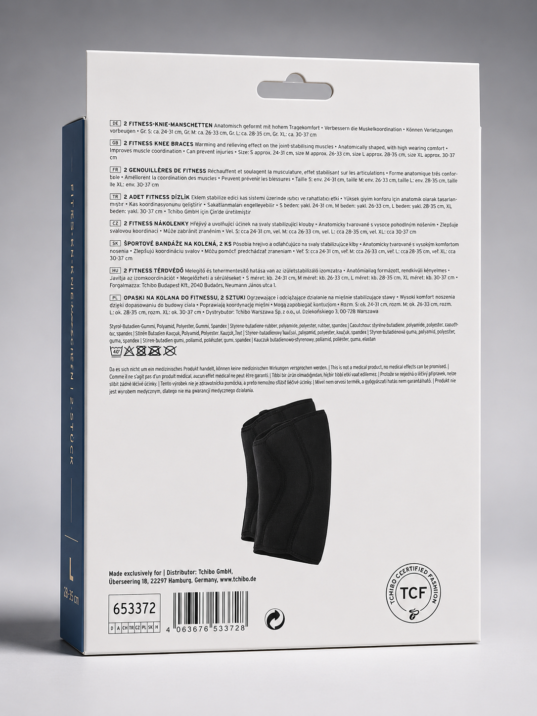 Tchibo Fitness-Knie-Manschetten 2er-Set – Größe L (28–35 cm) | Stabilisierung & Wärme für Sport und Alltag