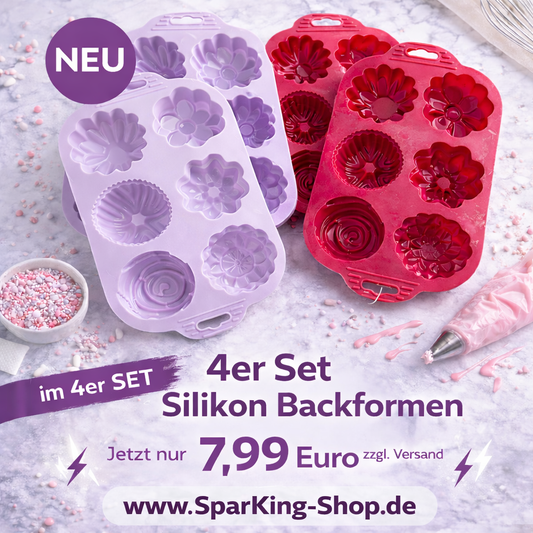 🍥 4er-Set Silikon-Backformen von Wenko - Neuware
