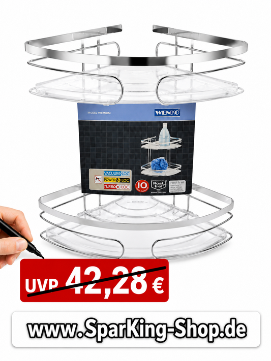 Wenko Duschregal mit 2 Etagen aus Edelstahl – Silber